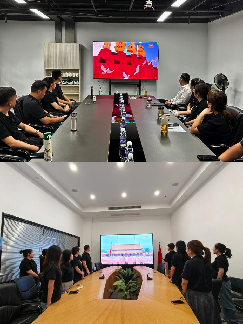 共鉴国之大典，凝聚奋进力量——荆门mg冰球突破文创集团党总支进行九三阅兵直播盛典旁观活动